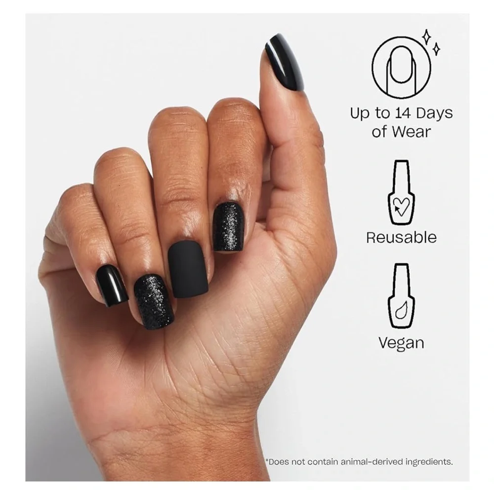 OPI On Point Press-On Nails in Black and Gray